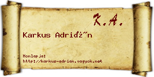 Karkus Adrián névjegykártya