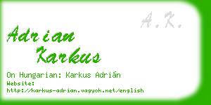 adrian karkus business card